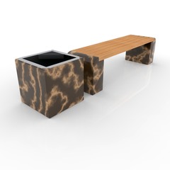 3d model Euro1 bench and Carolina urn
