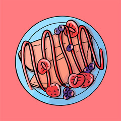 breakfast pancakes vector
