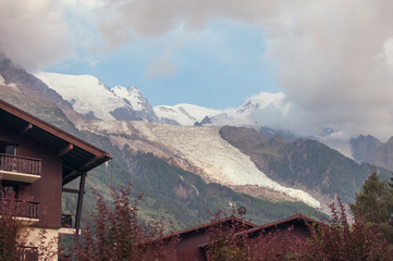 Fototapeta na wymiar View of the Mont Blanc glacier