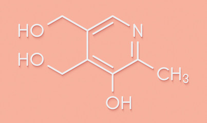 Vitamin B6 (pyridoxine) molecule. Skeletal formula.