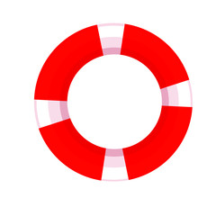 Top view of Swim Tube on water. For Summer icon, background design. Vector illustration. Hand drawn.