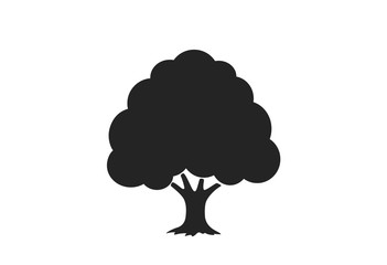 tree black silhouette icon. nature design element