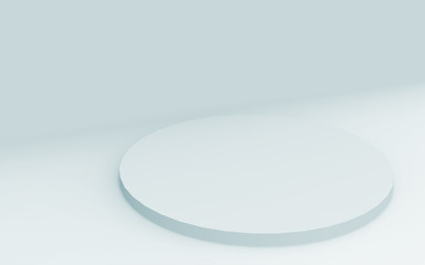 3d gray white bright cylinder podium minimal studio background. Abstract 3d geometric shape object illustration render.