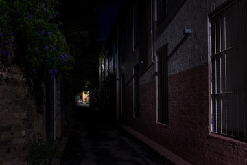 dark lane at night