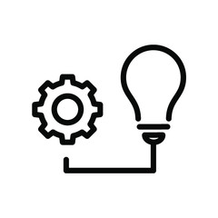 Light bulb with gears icon. Innovation. Idea business concept.