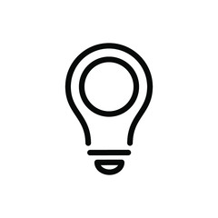 Light Bulb line icon vector, isolated on white background. Idea sign, solution, thinking concept. Lighting Electric lamp. Electricity, shine.