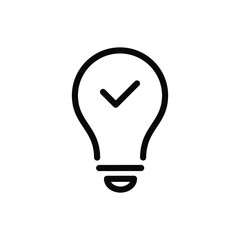 Light Bulb line icon vector, isolated on white background. Idea sign, solution, thinking concept. Lighting Electric lamp. Electricity, shine.