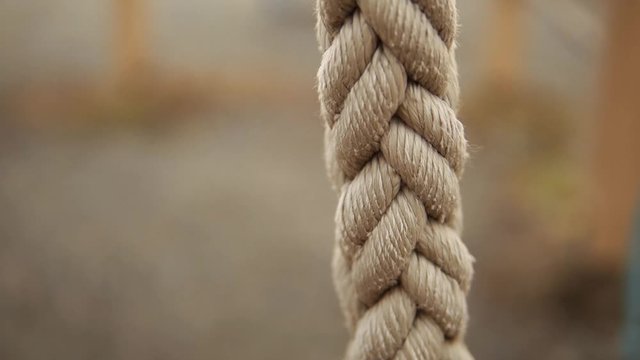 Rope. Old rope in the playground.