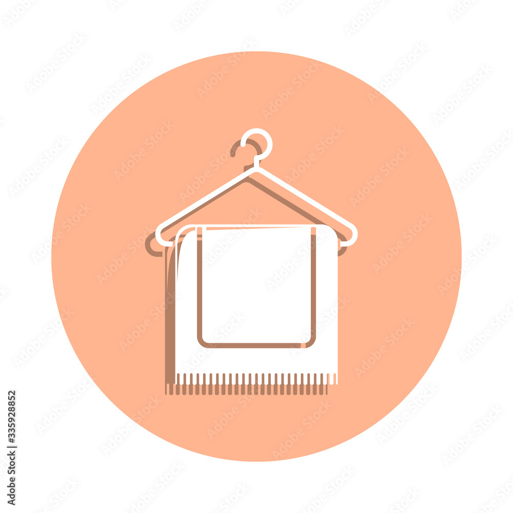Aufkleber towel on a hanger badge icon. simple glyph, flat vector of spa icons for ui and ux, website or mobil