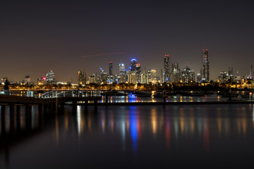 Fototapeta na wymiar Reflection of the city of Melbourne