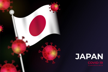 Covid-19 coronavirus in Japan background concept