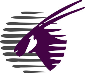  animal logo, vector illustration of an antelope © mouad