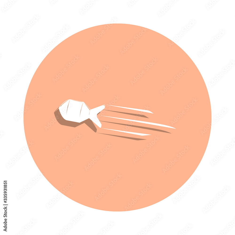 Poster mortar shell badge icon. simple glyph, flat vector of army & war icons for ui and ux, website or mob