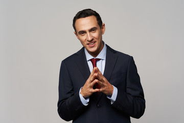 businessman showing thumbs up