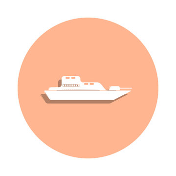 Warship Badge Icon. Simple Glyph, Flat Vector Of Army & War Icons For Ui And Ux, Website Or Mobile Application