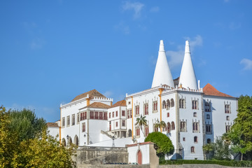 View at the Palace of Sintra, also called Town Palace, a present-day historic house museum - obrazy, fototapety, plakaty