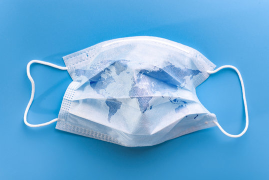 Surgical protective mask against covid-19 virus. The new concept of the 2019 virus is nCov. Outbreak in China, Wuhan.