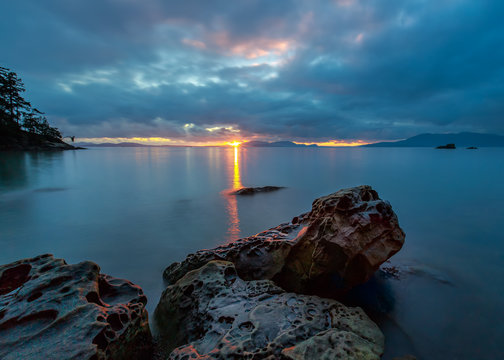 Wildcat Cove Sanstone Sunset Over the Sea