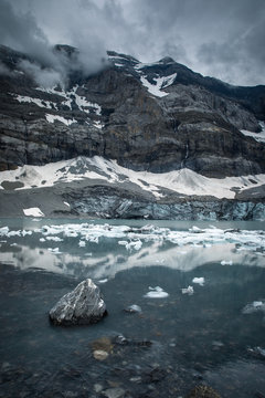 Splendid glaciar lake in Swiss Alps