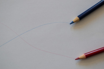 Colored pencils on colored paper