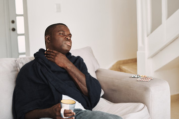 man drinking coffee