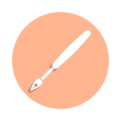 Ink pen badge icon. Simple glyph, flat vector of art and painting icons for ui and ux, website or mobile application