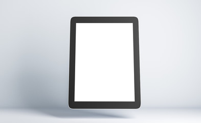 Tablet with blank white screen