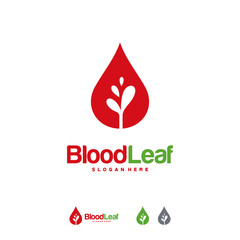 Blood Leaf Logo designs concept vector, Donor logo designs template, design concept, logo, logotype element for template