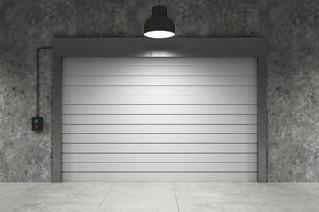 Warehouse interior with rolling gates