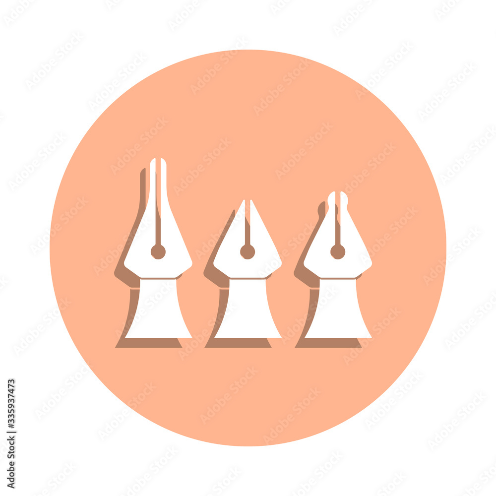 Poster ink feathers badge icon. simple glyph, flat vector of art and painting icons for ui and ux, website 