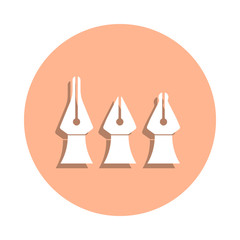 Ink feathers badge icon. Simple glyph, flat vector of art and painting icons for ui and ux, website or mobile application