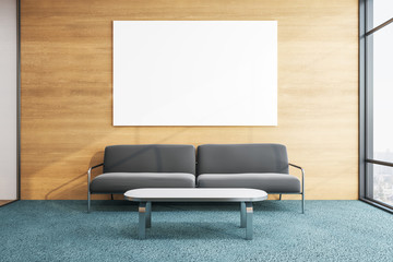 Contemporary waiting room with sofa