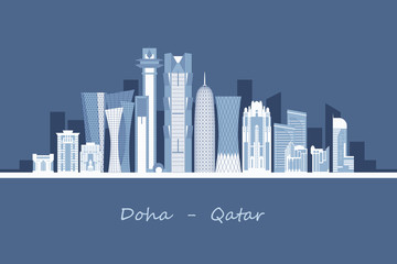 Doha city. State of Qatar capital.