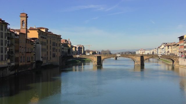 Holy Trinity Bridge (italian: Ponte Santa Trinita) on the Arno River in Florence, Italy