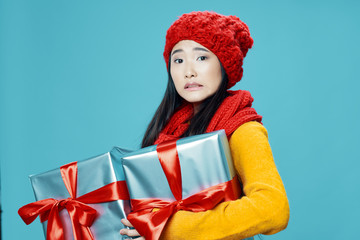 little boy with christmas gift