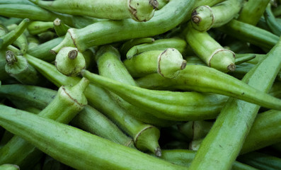 Okra for sale in supermarket