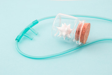 Lung ventilation. Quarantine, stop coronavirus epidemic design concept. Vector illustration