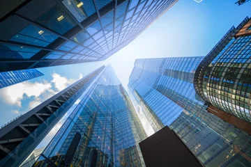 Foto op Aluminium skyscrapers in perspective in business city center © Vitalii