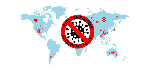 Coronavirus 2019-nC0V Outbreak. Travel Alert concept. The virus attacks the respiratory tract, pandemic medical health risk.