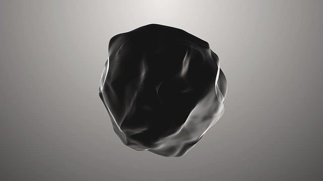 Slow rotation of the deformable abstract sphere. The cell mutates from the virus. The rounded grey shape rotates and changes shape