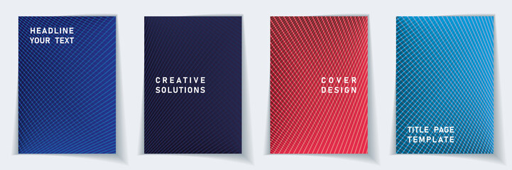 Cover page a4 layout vector design set. 