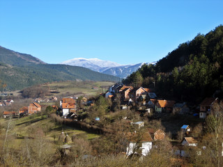 old village in the mountains. return to the village and nature 