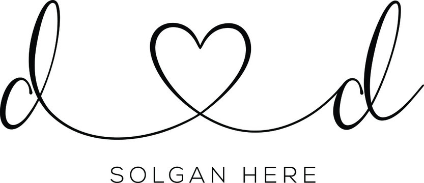 DD Initial wedding monogram logo template