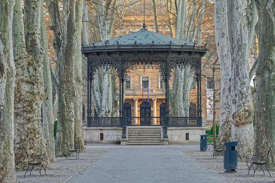 Zrinjevac Park in Zagreb during quarantine due to the covid-19 pandemic