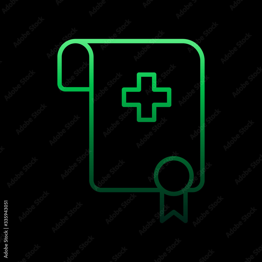 Poster certificate nolan icon. simple thin line, outline vector of medical icons for ui and ux, website or 