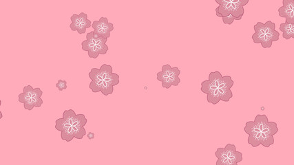 Pink sakura flowers background illustration. Flat style cherry blossom