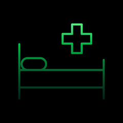 Fototapeta premium Hospital bed nolan icon. Simple thin line, outline vector of medical icons for ui and ux, website or mobile application