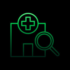 Hospital searching nolan icon. Simple thin line, outline vector of medical icons for ui and ux, website or mobile application