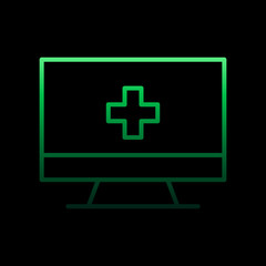 Fototapeta premium Monitor medical nolan icon. Simple thin line, outline vector of medical icons for ui and ux, website or mobile application