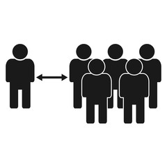 Social distancing icon isolated on white background. Keep distance sign. Coronavirus. Social Distancing and Self Quarantine.